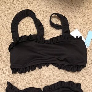 Cupshe Bathing Suit - Size Medium - Black Ruffled